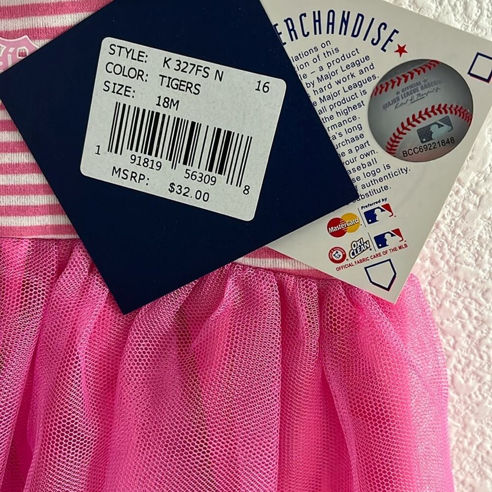 Genuine Merchendise Detroit Tigers Toddler PINK CELEBRATION TUTU DRESS 18M - Picture 5 of 5